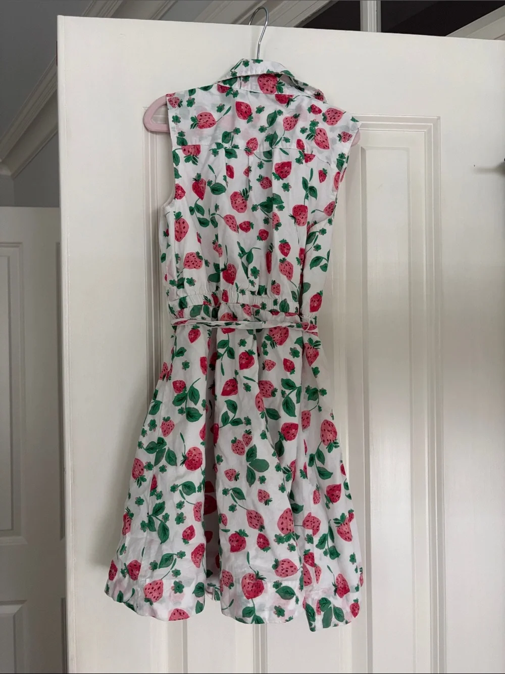 Crewcuts White Strawberry-Print Shirt Dress